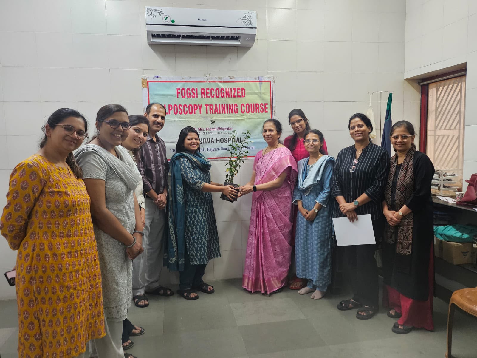 Group photo at the FOGSI Recognised Colposcopy Training Course, Purva Hospital